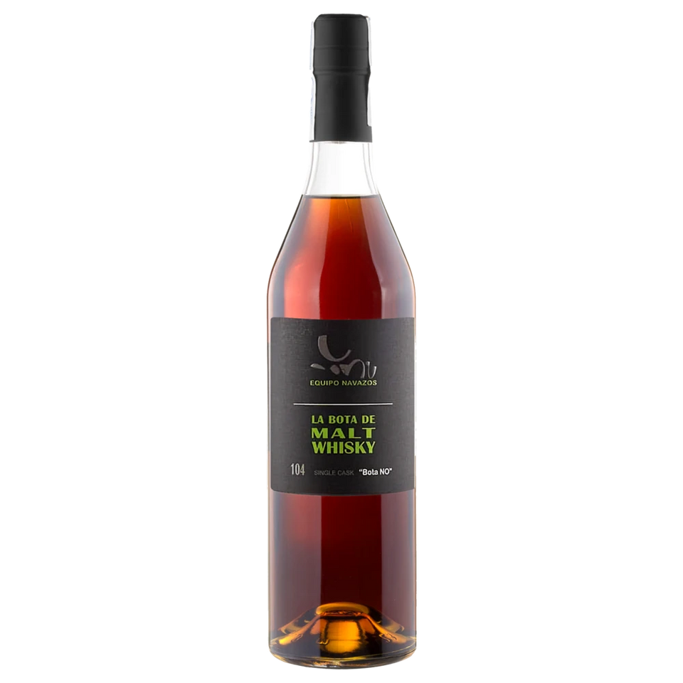 A bottle of Equipo Navazos La Bota 104 Malt Whisky Single Cask Bota NO 700mL 700ml