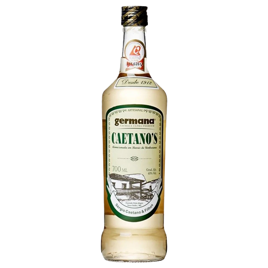 A bottle of Germana Cachaca Caetano's Umburana Wood Cask 40% 700ml