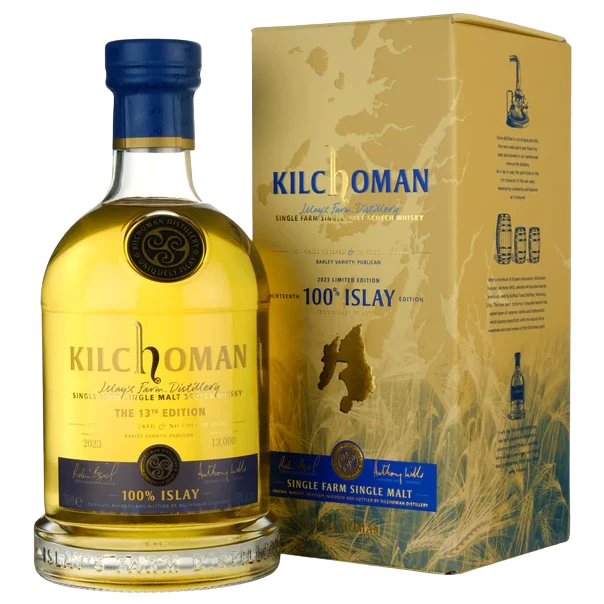 A bottle of Kilchoman 100% Islay 13th Edition 50% 700ml