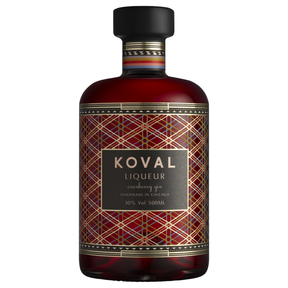A bottle of Koval Cranberry Gin 30% 500ml
