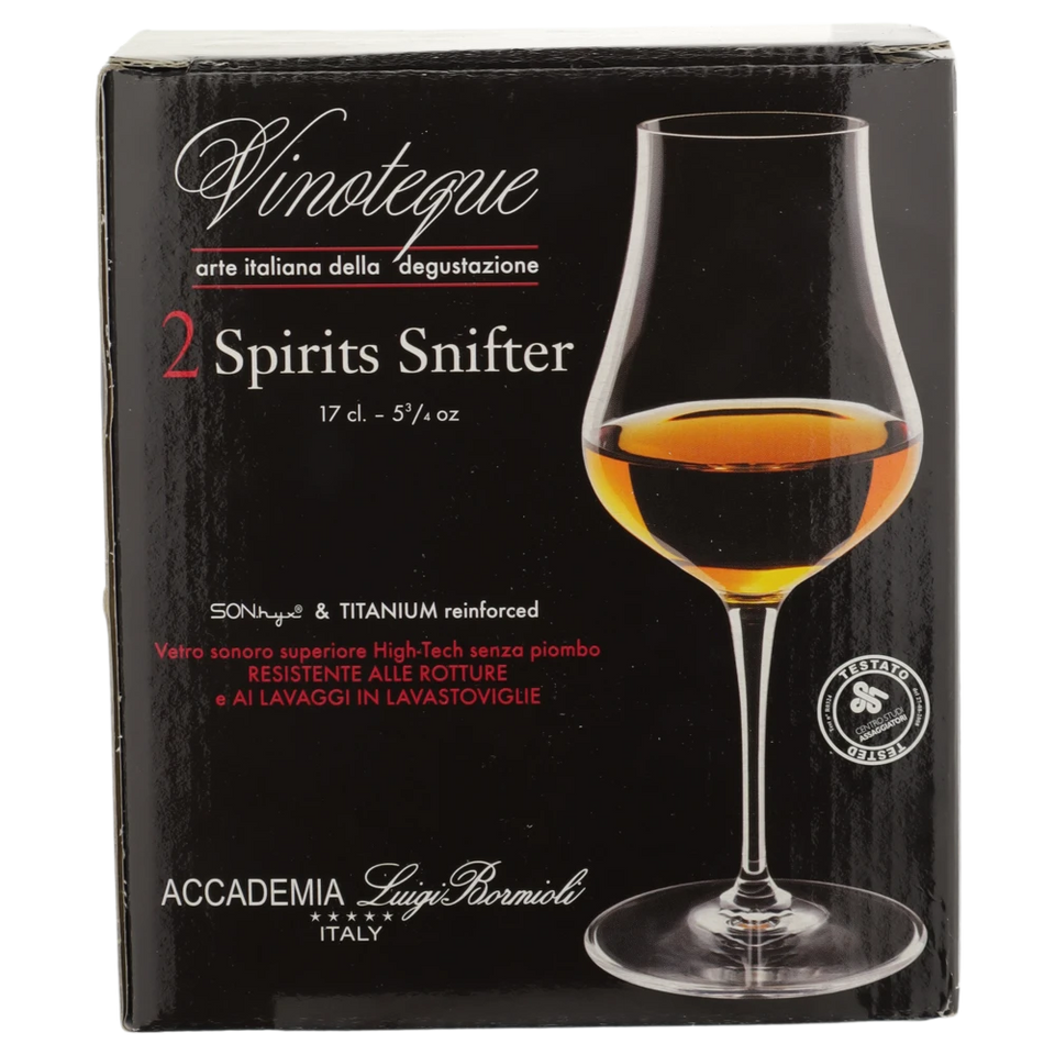 Luigi Bormioli, Vinoteque Spirits Snifter Glass Set, 2 glasses in a giftbox 170mL