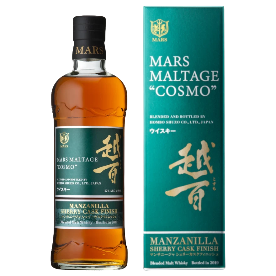A bottle of Mars Maltage ‘Cosmo’ Blended Malt Manzanilla Cask Finish 700ml