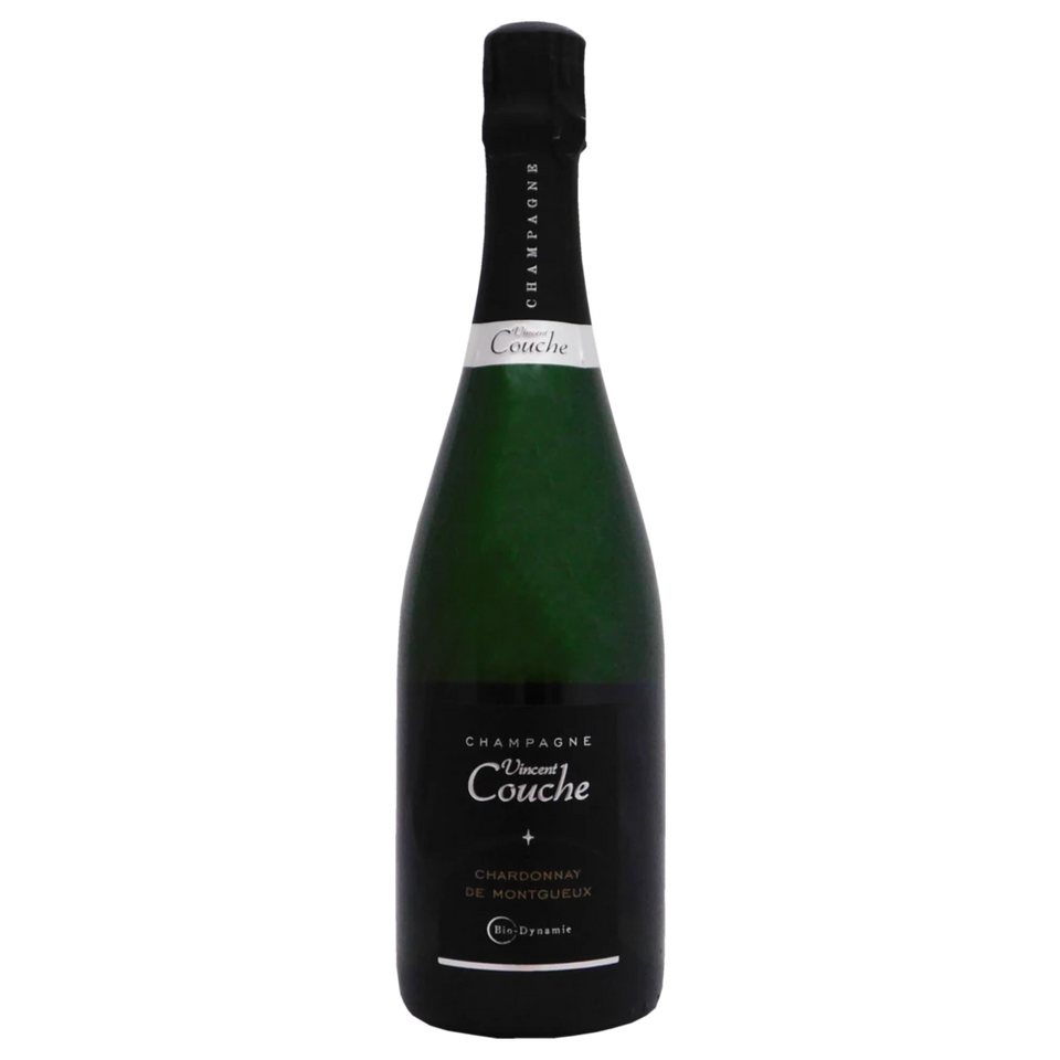 A bottle of NV Champagne Vincent Couche Chardonnay De Montgueux Brut Nature 750ml Sparkling Wine