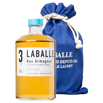 A bottle of NV Château Laballe Bas Armagnac Ice 3 years (500mL) w Retail Dust Bag 500ml