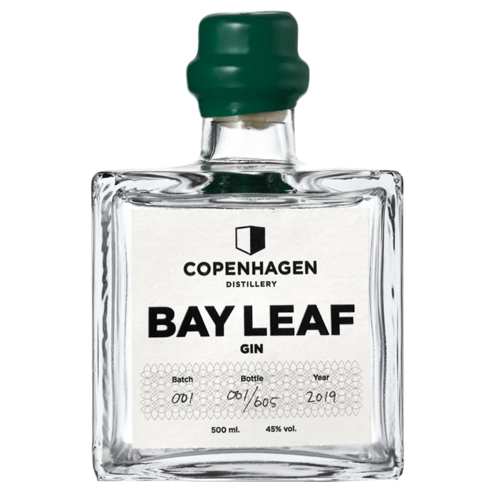 A bottle of NV Copenhagen Distillery Bay Leaf Organic Gin 45% 500ml
