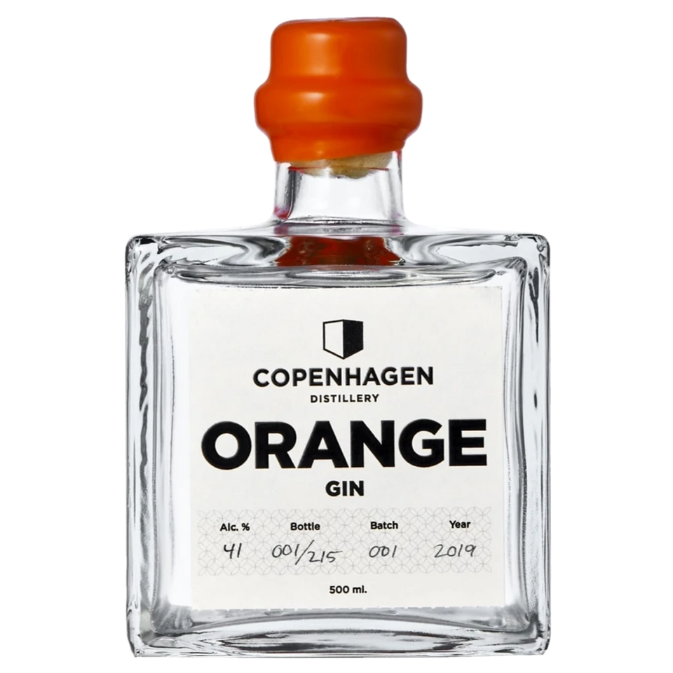 A bottle of NV Copenhagen Distillery Orange Organic Gin 43% 500ml