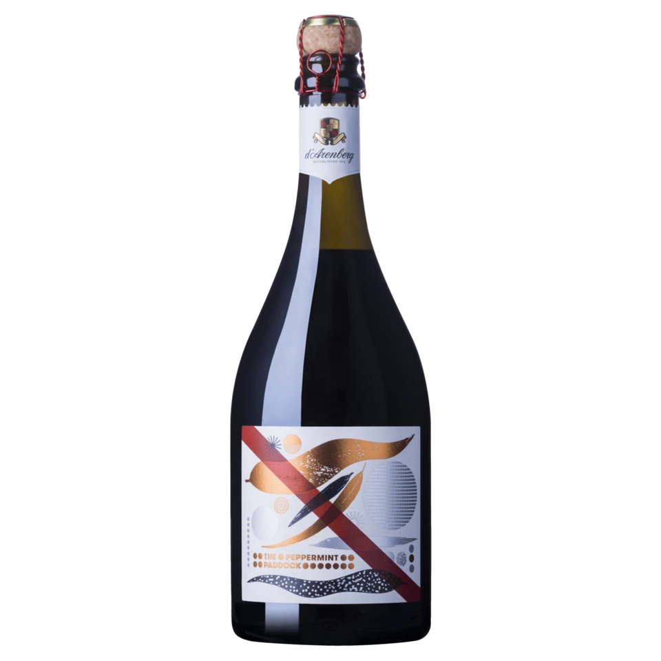 A bottle of NV d'Arenberg Peppermint Paddock Sparkling Chambourcin 750ml Red Wine