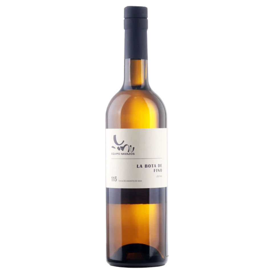 A bottle of NV Equipo Navazos La Bota 115 La Bota de Fino 750ml Fortified Wine