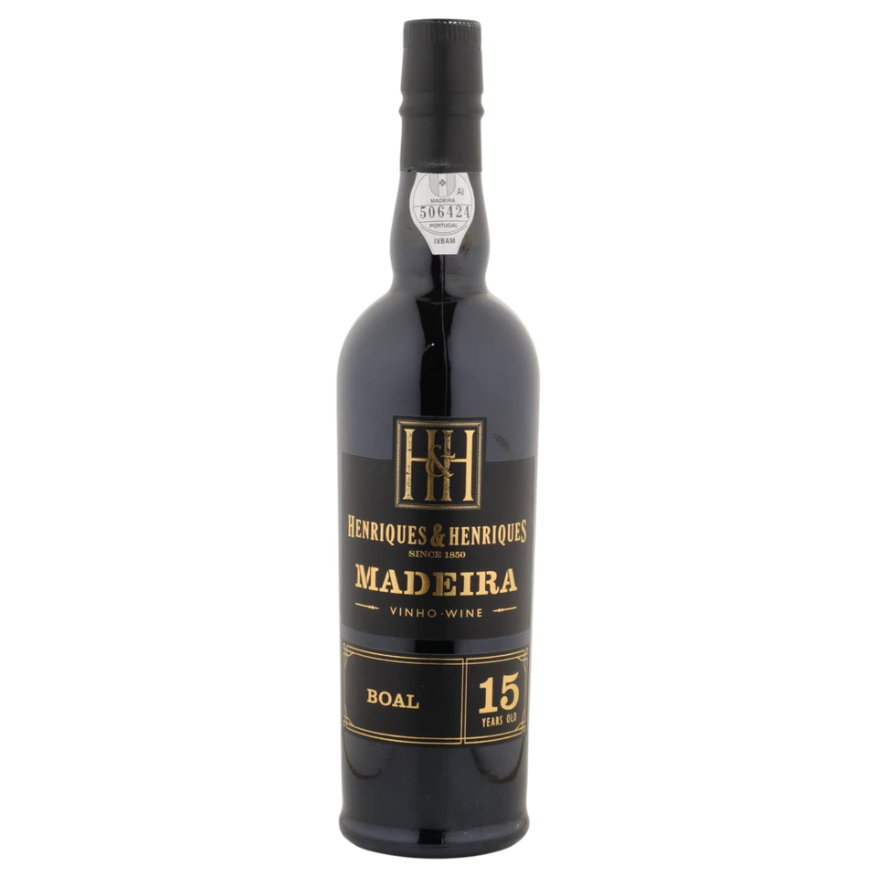 A bottle of NV Henriques & Henriques Bual 15Yo NV 500ml Fortified Wine