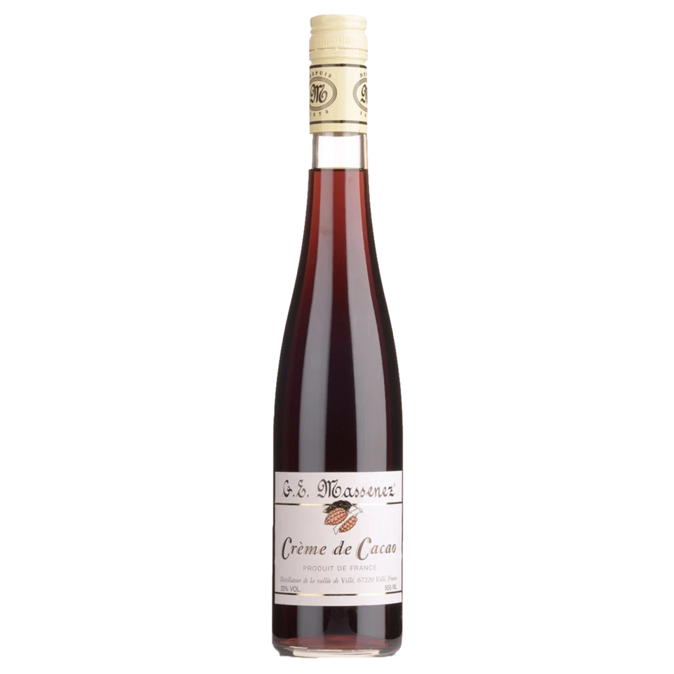 A bottle of NV Massenez Liqueur de Cacao (Dark Cocoa) 25% 500ml