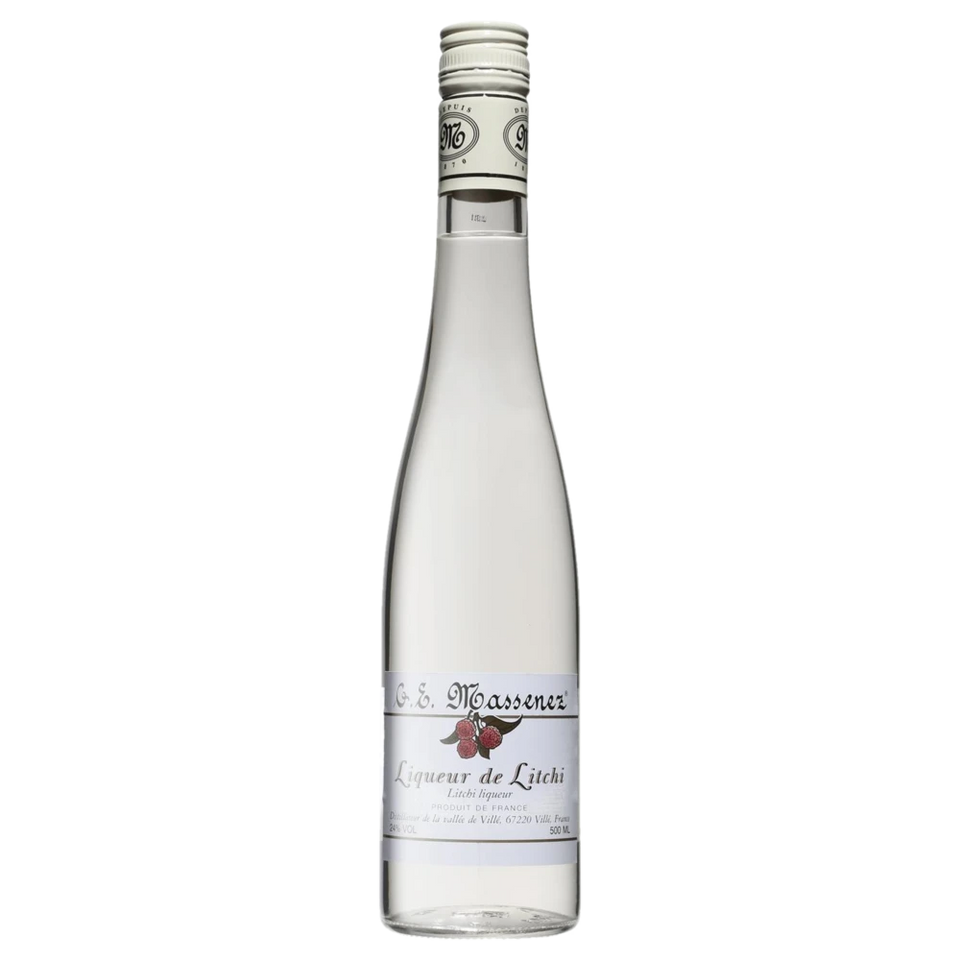 A bottle of NV Massenez Liqueur de Litchi (Lychee) 24% 500ml