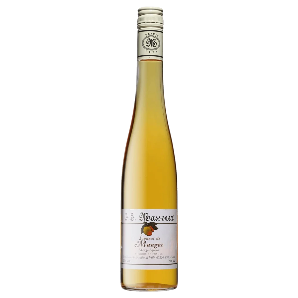 A bottle of NV Massenez Liqueur de Mangue (Mango) 25% 500ml