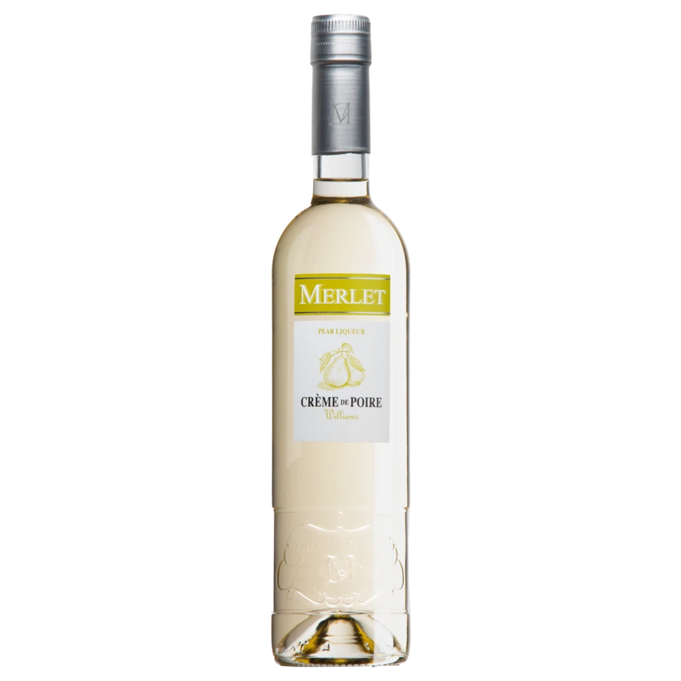A bottle of NV Merlet Crème de Poire William Pear Liqueur 700ml