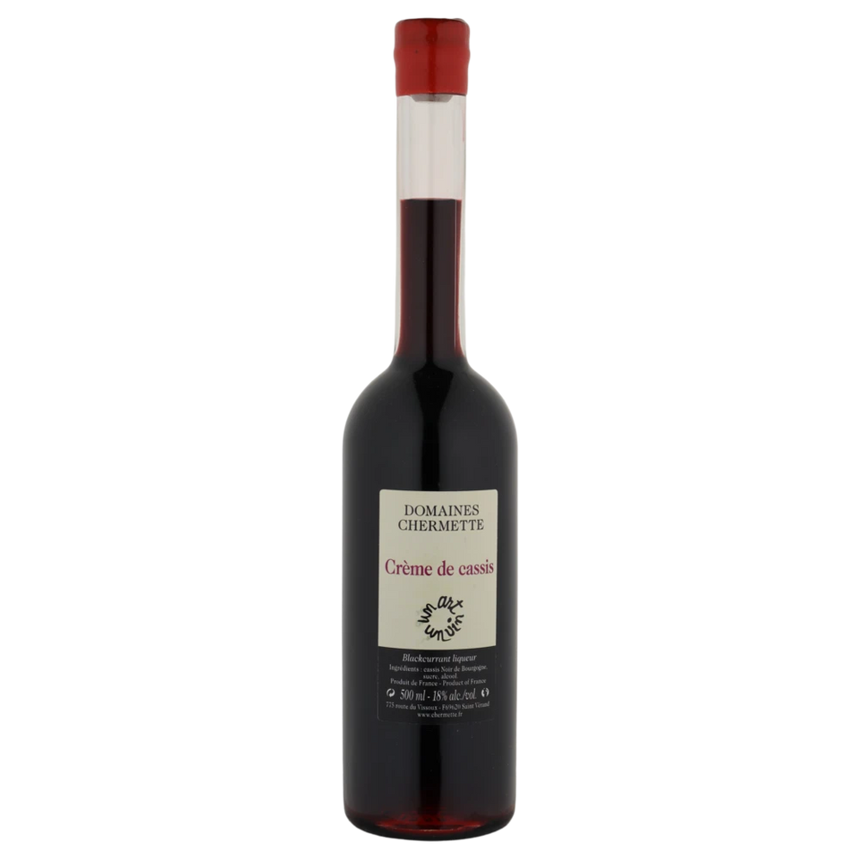 A bottle of NV Pierre Marie Chermette Crème de cassis NV 500ml