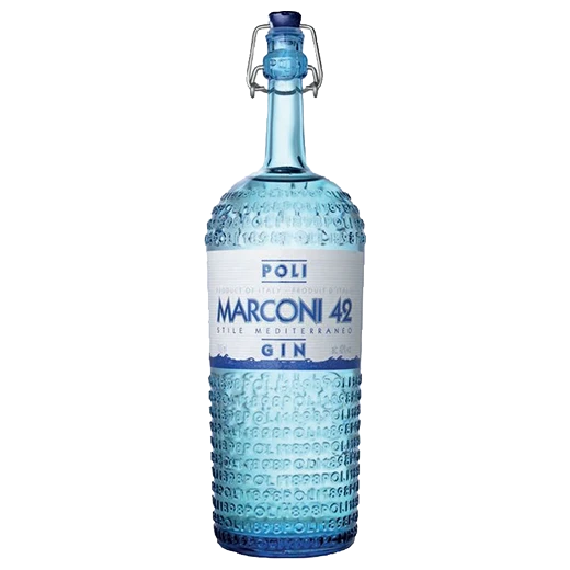 A bottle of NV Poli Distillierie Marconi 42 Mediteranean Gin 700ml