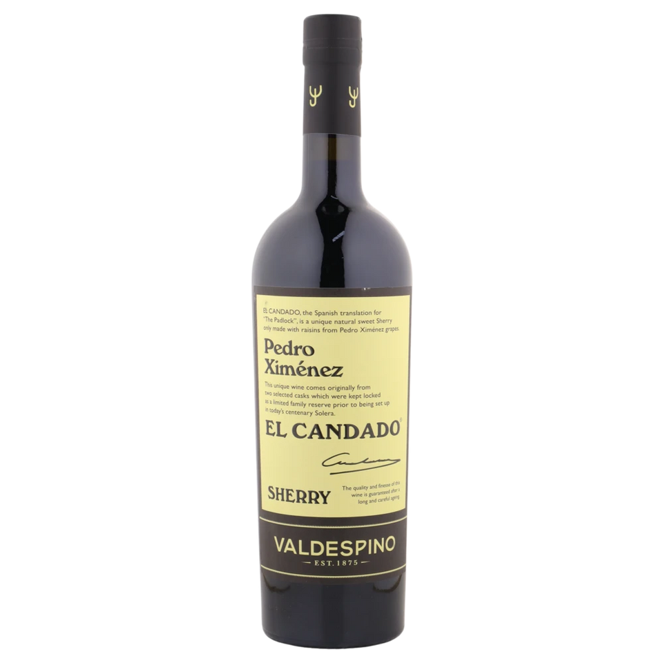 A bottle of NV Valdespino Pedro Ximenez El Candado 750ml Fortified Wine