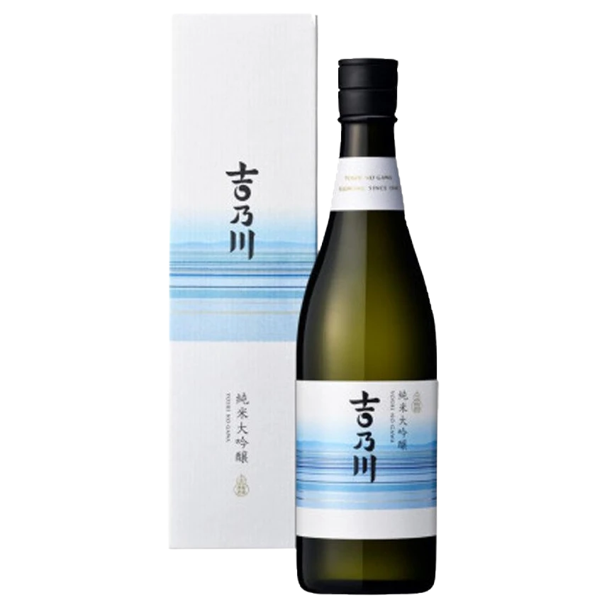 A bottle of NV Yoshinogawa Minamo JunmaiDaiginjo 720ml