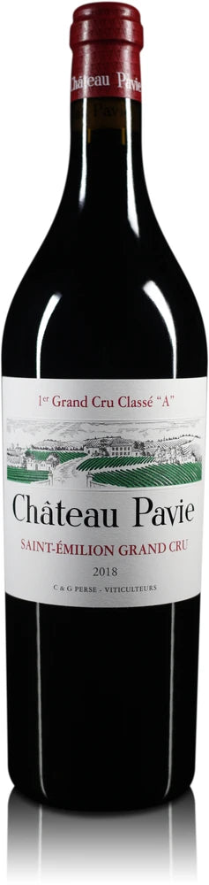 A bottle of Pavie 2018 6000ml Red Wine