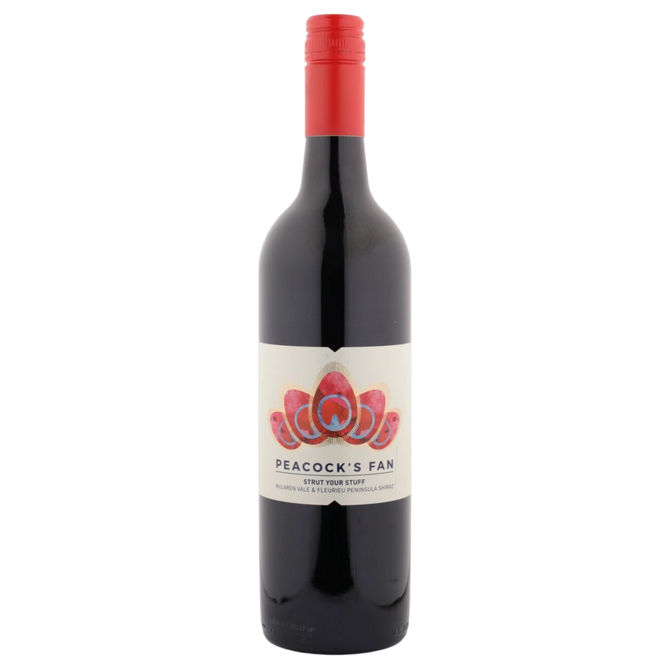 A bottle of Peacock's Fan Mclaren Vale Shiraz 2020 750ml Red Wine