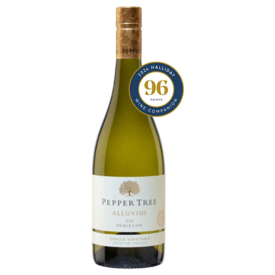 A bottle of Pepper Tree Wines Alluvius Semillon 2022 750ml White Wine