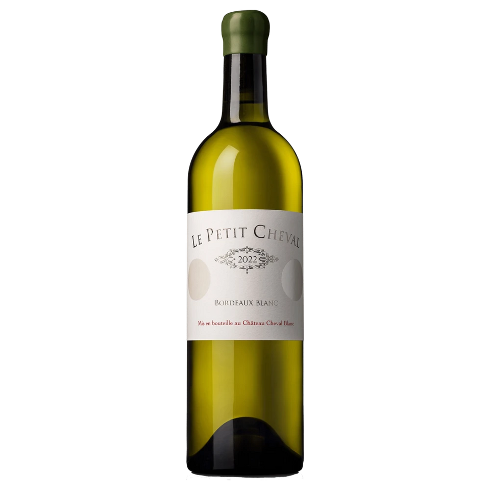 A bottle of Le Petit Cheval Blanc 2022 1500ml White Wine