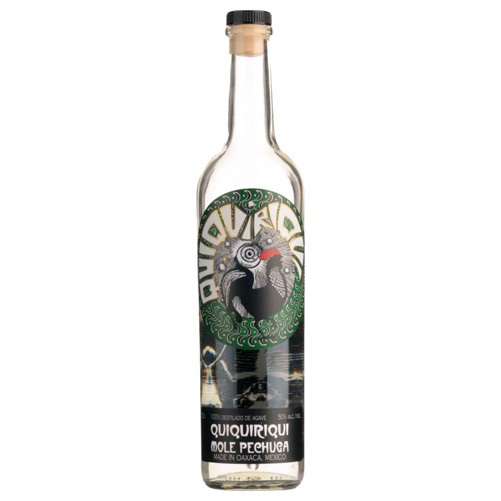 A bottle of Quiquiriqui Pechuga Mole Mezcal 700mL 700ml