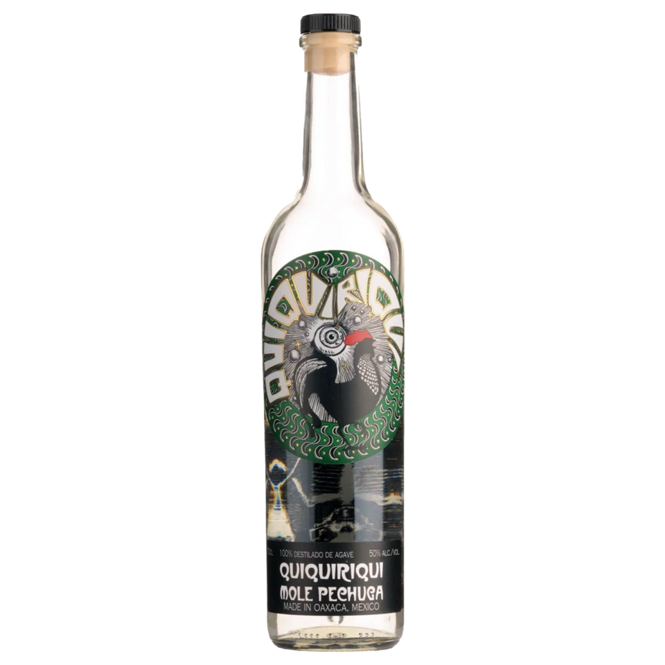 A bottle of Quiquiriqui Pechuga Mole Mezcal 700mL 700ml