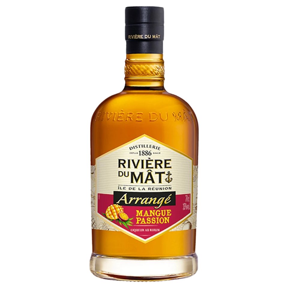 A bottle of Rivière Du Mat Rum Arrange Mangue Passion (Mango Passion) 700ml