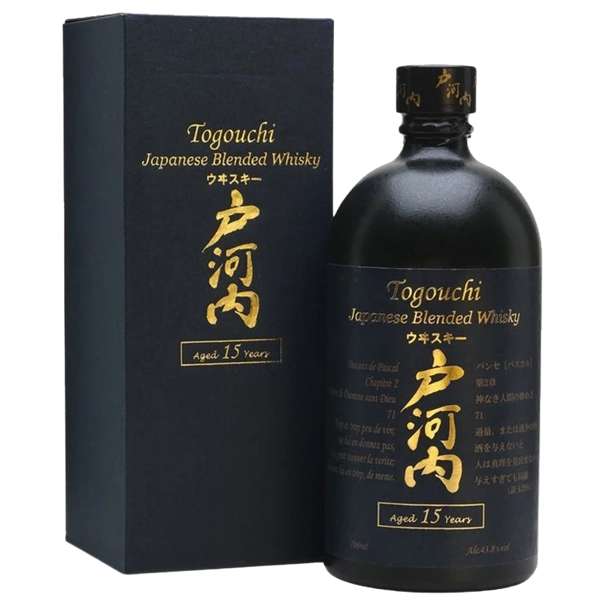 A bottle of Togouchi 15 Years Japanese Whisky 43.8% 700ml