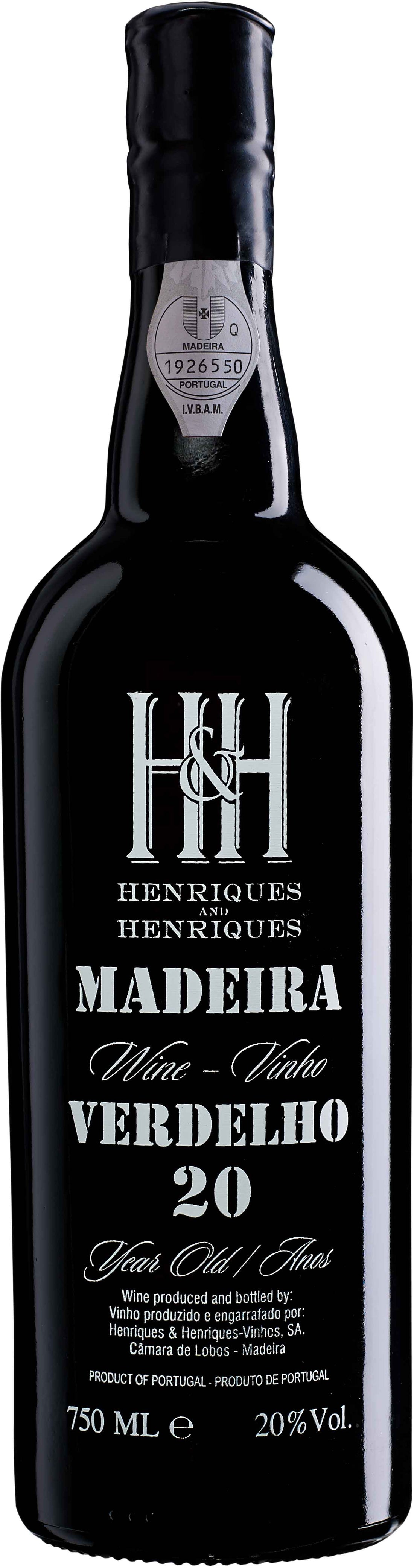 NV Henriques & Henriques Verdelho 20YO (ITM67189) single bottle shot