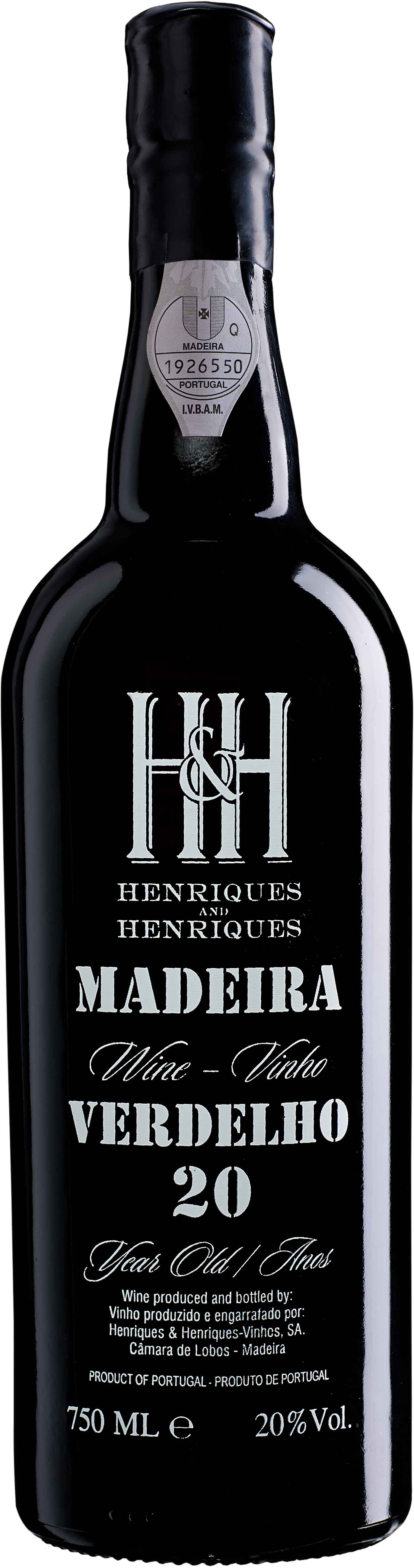 NV Henriques & Henriques Verdelho 20YO (ITM67189) single bottle shot
